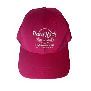 Hard Rock Cafe Sacramento Neon Pink Hat 90s Y2K Era Adjustable